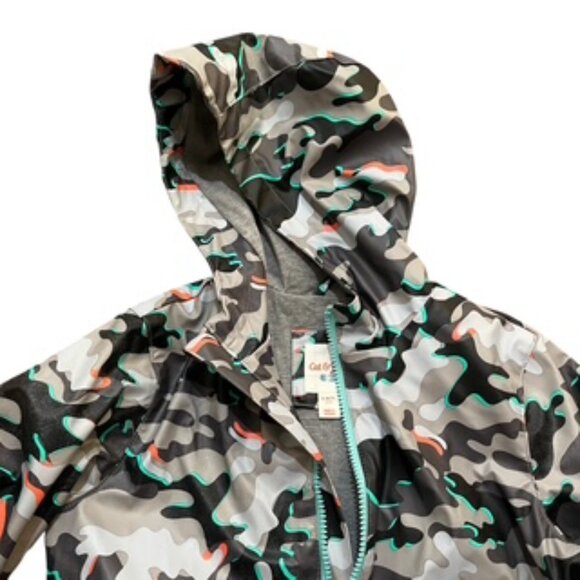 Cat & Jack Raincoat Jacket Boys Size Small (6-7) Full Zip Hooded Water Resistant - Picture 3 of 12